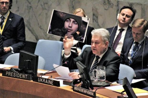 Постпред України Володимир Єльченко під час засідання Радбезу ООН. Ілюстрація:http://gordonua.com/
