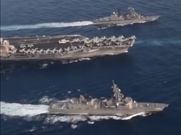 Флот США прямує до Корейського півострова. Фото:скрін відео