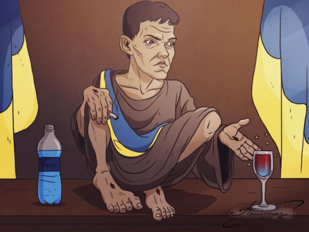 Надія Савченко, карикатура