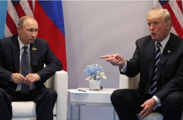 Путін і Трамп під час зустрічі у Гамбурзі. Ілюстрація:galinfo.com.ua