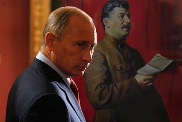 Путін і Сталін. Ілюстрація:transmedia.bg