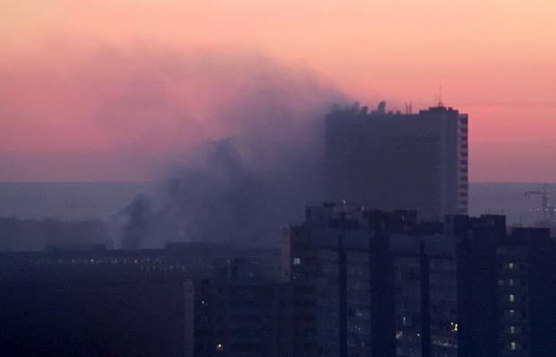 Пожежа в будівлі Служби зовнішньої розвідки РФ. Фото:соцмережі