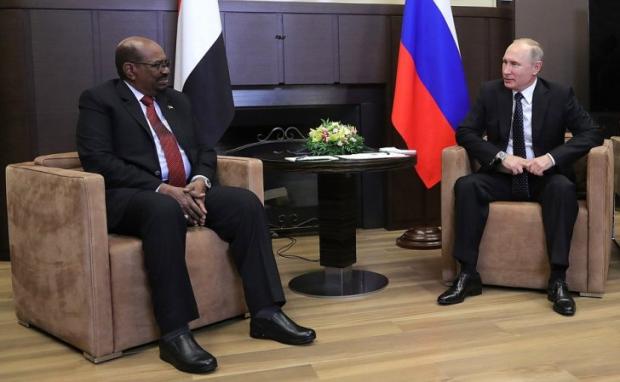 Зустріч Путіна з президентом Судану Омар Баширом. Фото:24 канал