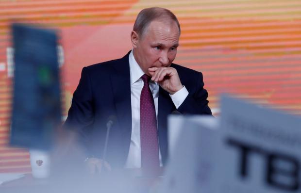 Путін під час прес-конференції. Фото:УНІАН