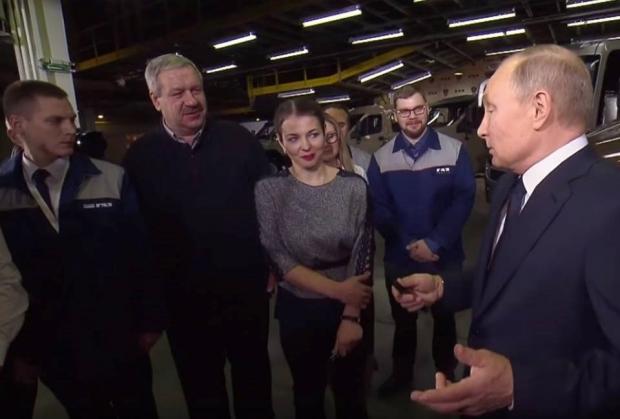 Зустріч Путіна із "простими робітниками". Фото: соцмережі.