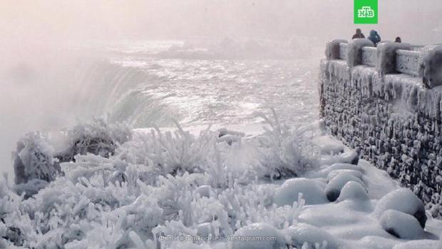 Ніагарський водоспад замерз. Фото: НТВ.