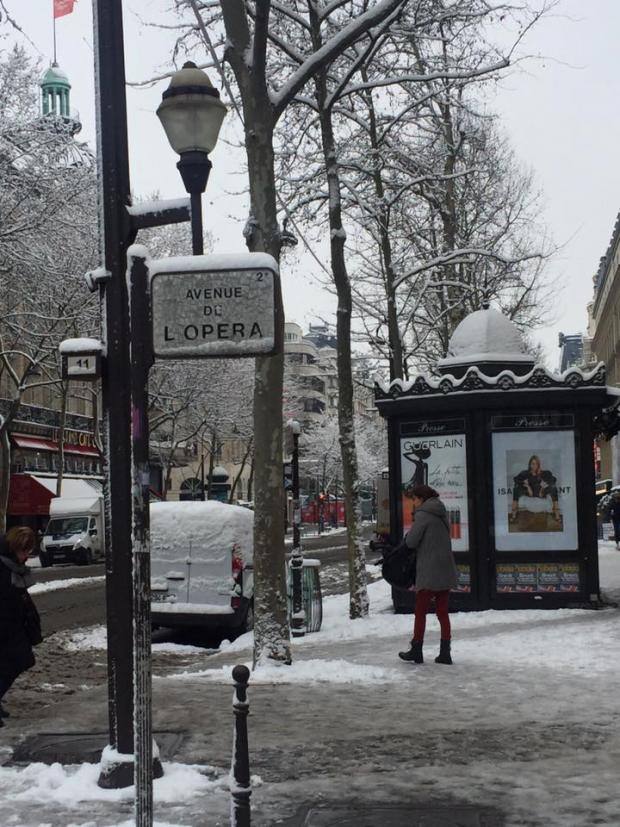 Сніг у Парижі. Фото:соцмережі