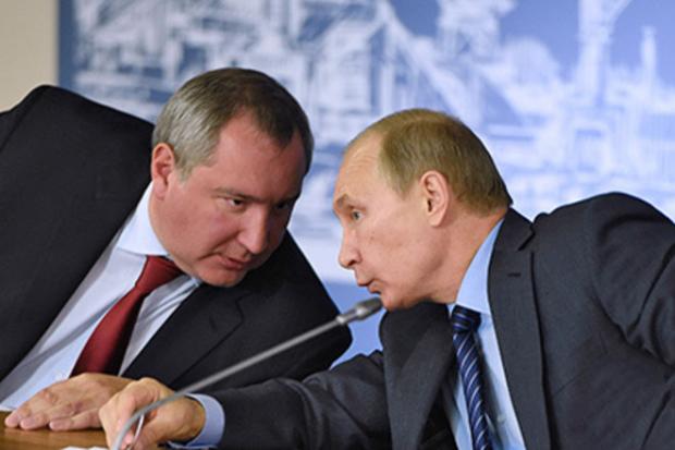 Рогозін і Путін. Ілюстрація:Амур.инфо