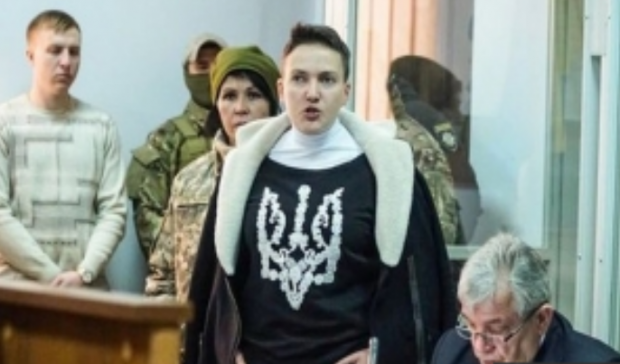 Надія Савченко у залі суду. Фото:скрін відео