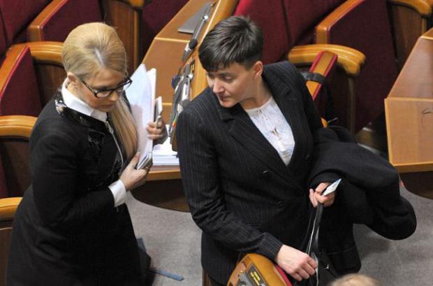 Тимошенко і Савченко. Ілюстрація:Дзеркало тижня