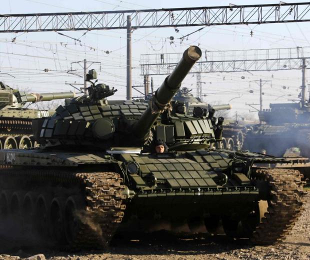 Російські танки на Донбасі. Ілюстрація:Вголос