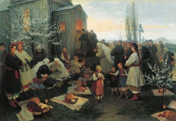 Стародавні українці святкують Великдень. Ілюстрація: Депо.
