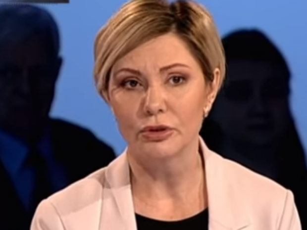 Олена Бондаренко в ефірі пропагандистського ТБ. Фото:скрін відео