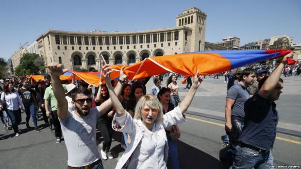 Протестувальники у Вірменії. Фото: Радіо Свобода.