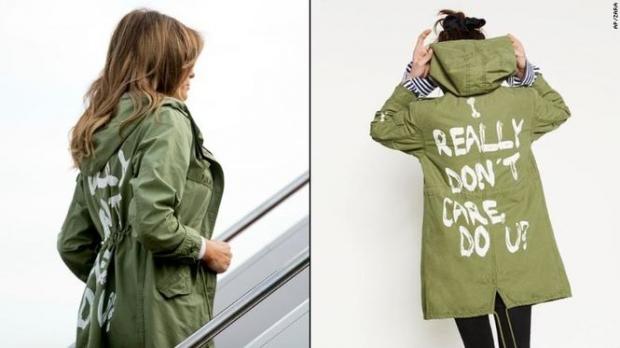 Напис на куртці Меланії Трамп: "Мені насправді все одно, а вам?" (I really do not care do u?)