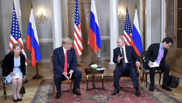 Трамп і Путін під час зустрічі. Фото: Вести.