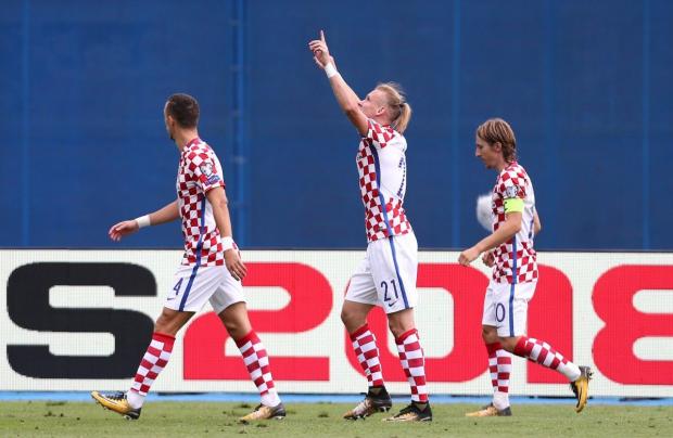 Гол Домагоя Віди приніс перемогу Хорватії. Фото: Рейтерс.