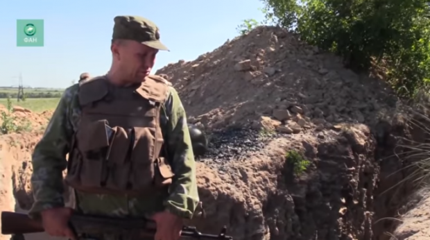 Командир бойовиків "Сухой". Фото: скріншот з відео.