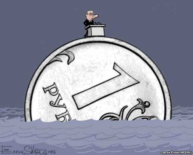 Путін остаточно потопить рубль? Ілюстрація: Радіо Свобода.