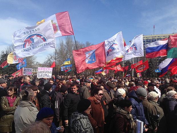 Проросійський мітинг в Одесі. Фото: соцмережі.