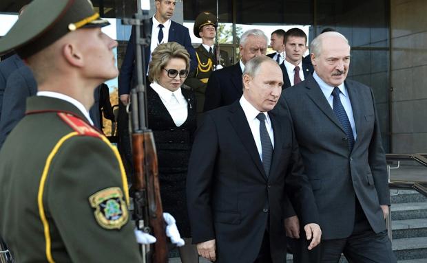 Путін і Лукашенко зустрілися в Могильові. Фото:ТВ ЦЕнтр