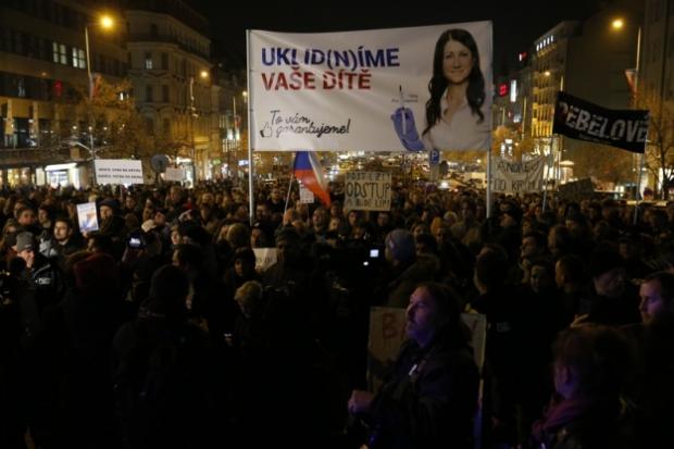 Мітинг у центрі Праги. Фото: Novinky.