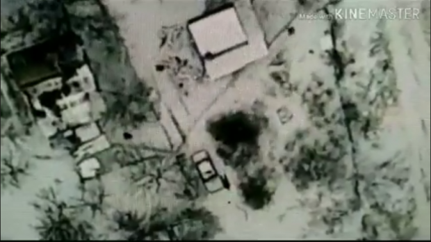 По окупантах вдарили із повітря. Фото: скріншот з відео.
