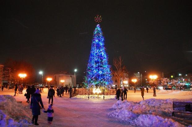 Новорічна ялинка у Борисполі. Фото: соцмережі.