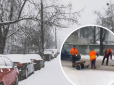 У Києві комунальники клали асфальт у снігопад - завзятий ремонт потрапив на відео