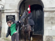 У Лондоні кінь королівського гвардійця зажував куртку туристки, коли іноземка позувала на тлі сторожі Сент-Джеймсського палацу