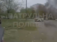 Піднявся дим: Поліція показала відео перших хвилин після удару РФ по Чернігову