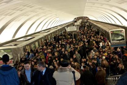 У московському метро. Фото: соцмережі.