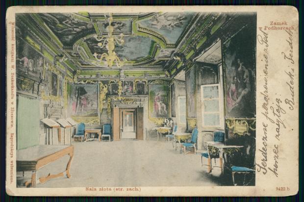 Золота Зала Підгорецького замку. Листівка 1901 року