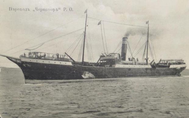 Пароплав "Черноморъ", побудований у 1903-му у Бельгії для "Русского Общества Пароходства и Торговли" (РОПиТ), порт приписки Одеса