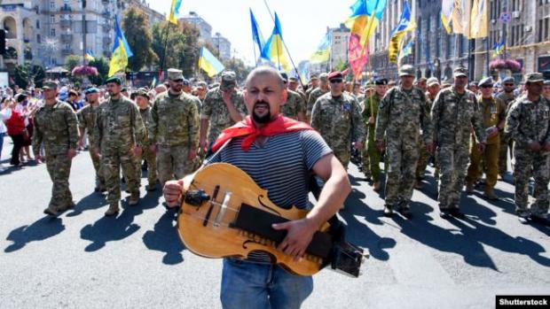 Під час Маршу ветеранів до Дня Незалежності України. Київ, 24 серпня 2019 року