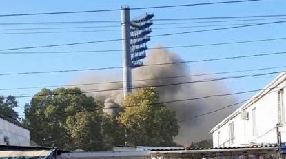 Пожежа в Сімферополі. Фото: Твіттер.