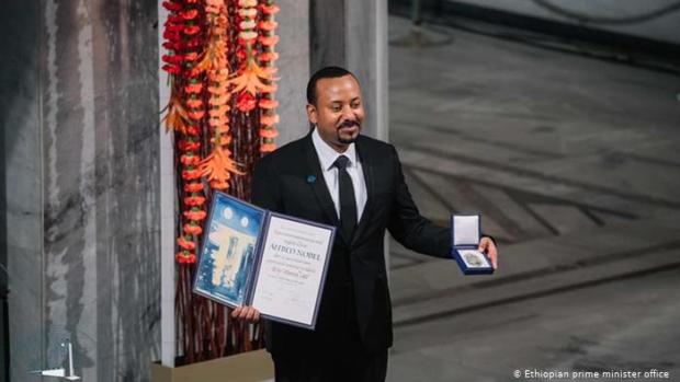 Прем'єр-міністр Ефіопії Абій Ахмед під час вручення Нобелівської премії миру