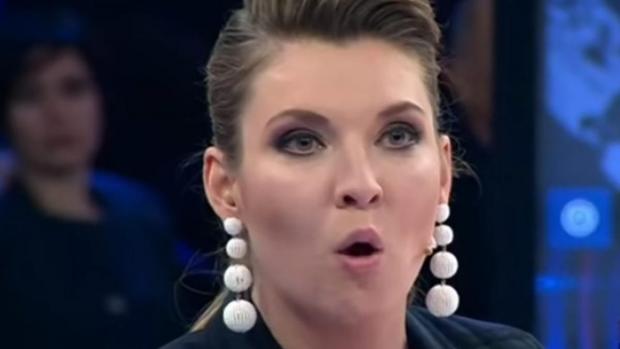 Скабєєва не може озвучити, чому її співгромадяни не хочуть додому. Фото: скріншот з відео.