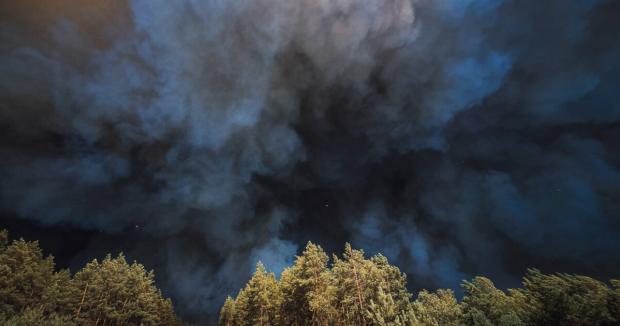 Пожар в Луганской области 
