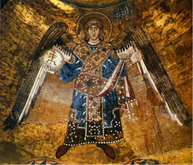 Архангел Гавриїл. Мозаїка 11 ст. Софійський собор у Києві