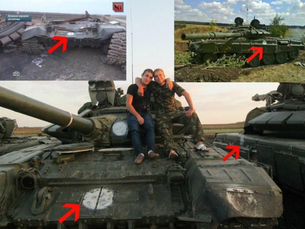 Білі кола на танках російської армії моделі Т-72Б3