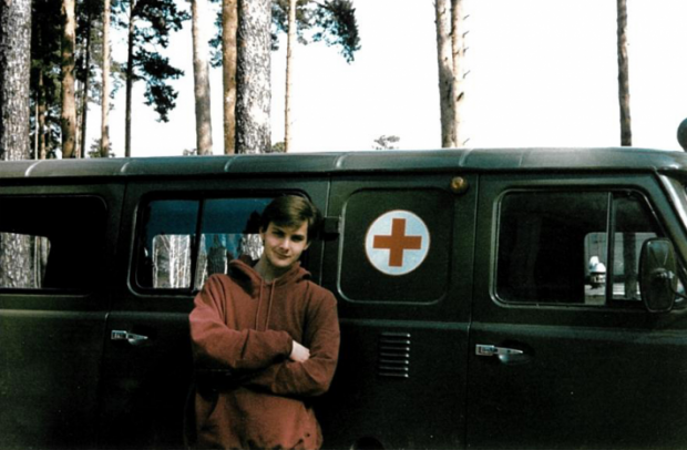 Пітер Деббінс під час першої поїздки в Росію.