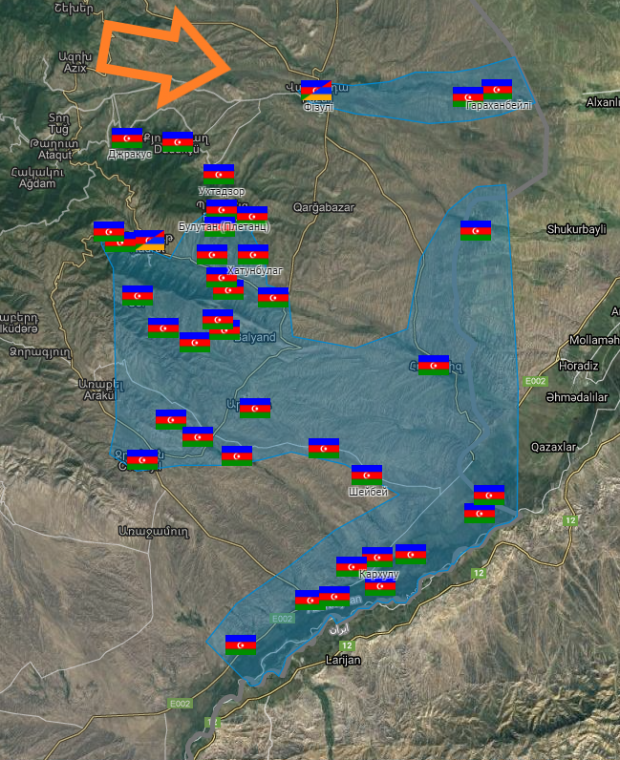 Співвідношення ворогуючих сил на півдні Нагорного Карабаху 15 жовтня