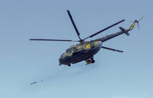 КБ «ЛУЧ» 6 листопада представить БПЛА «Сокіл-300». Гелікоптер Мі-8МСБ-В під час стрільб ПТРК «Барєр-В» Фото: Dylan Malyasov