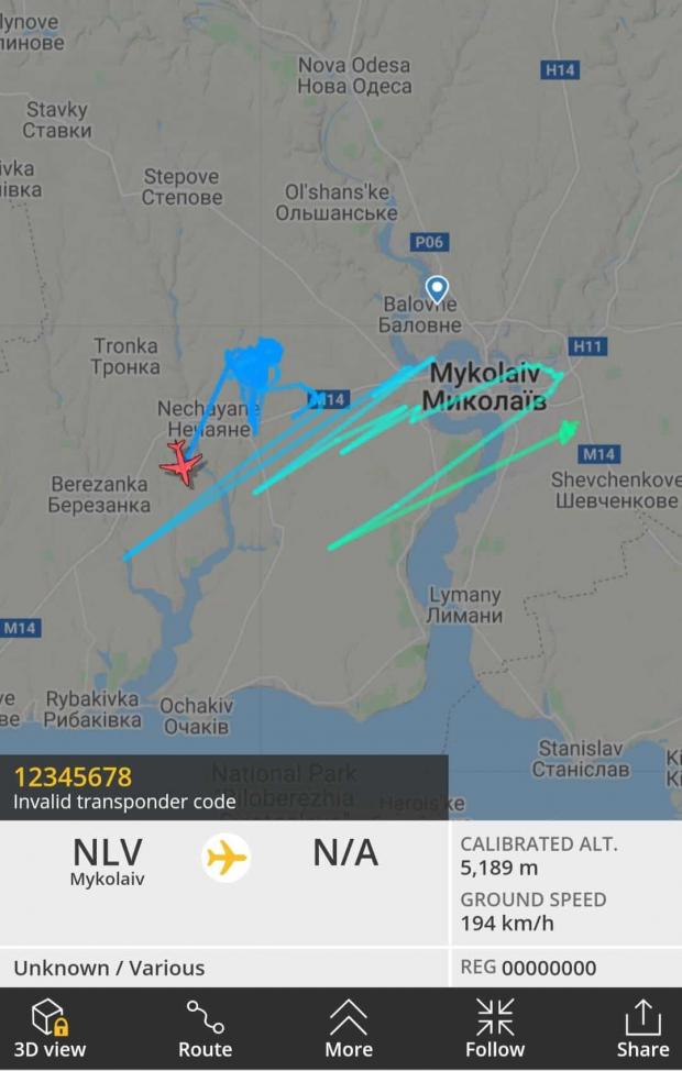 Маршрут польоту Bayraktar TB2 у Миколаївській області 24 листопада 2020 року