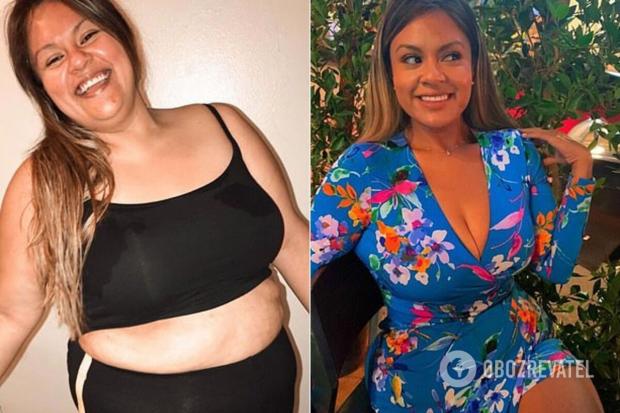 Наталі Варгас до і після схуднення