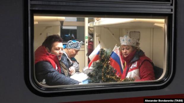 Пасажири поїзда, який прямує із окупованого Сімферополя до Москви, 27 грудня 2019 року