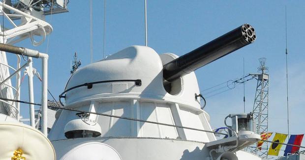 30-мм артилерійська установка АК-630 на кораблю «Григорій Куропятніков» Фрагмент фото ДПСУ
