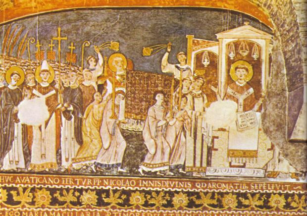 Святі Кирило і Мефодій в Римі. Фреска в Сан-Клементе