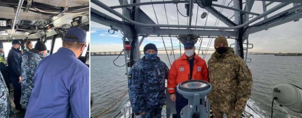 На борту патрульного катеру типу Island "Суми" під час ходових випробувань / Фото: Посольство України в США